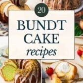 Bundt cake recipes collage.