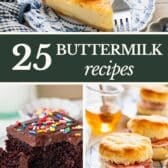 Collage of buttermilk recipes.