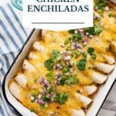 Cream cheese chicken enchiladas with a text title overlay.