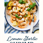Lemon garlic shrimp with a text title at the bottom.