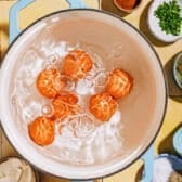 Process shot showing how to hard boil eggs.