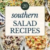 Collage of the best Southern salads.