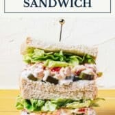 Pimento cheese sandwich with a text title box at the top.