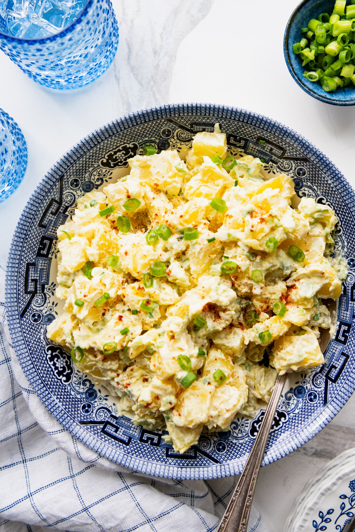 Overhead shot of southern potato salad.