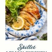 Skillet lemon chicken with a text title at the bottom.