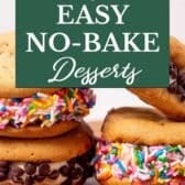 Collage image of easy no-bake summer desserts.