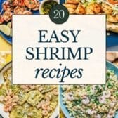 Collage image of easy shrimp recipes.