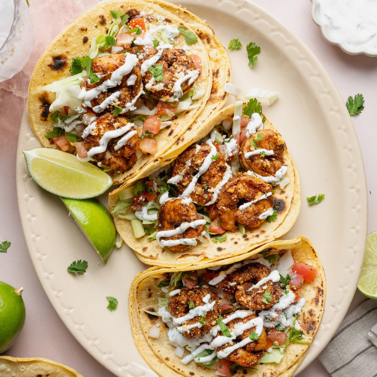 Easy Shrimp Tacos (with Lime Crema)