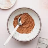 Stirring together the homemade taco seasoning blend.