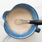 Whisking together the creamy honey lime southwest dressing.