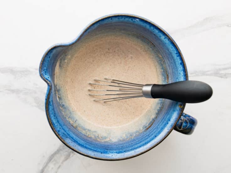 Whisking together the creamy honey lime southwest dressing.
