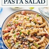 Southwest pasta salad recipe with a text title box at the top.