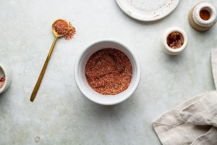 Homemade blackened seasoning in a bowl.