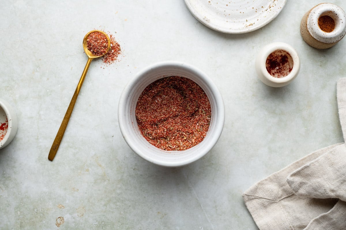 Homemade blackened seasoning in a bowl.
