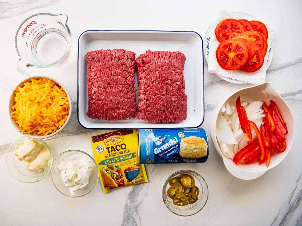 Ingredients for a John Wayne casserole recipe.