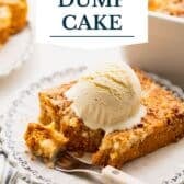 Pumpkin dump cake with a text title overlay.