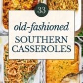Old fashioned Southern casseroles collage.