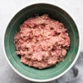 Combined meatloaf mixture in a bowl.