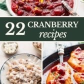 Collage image of the best cranberry recipes.